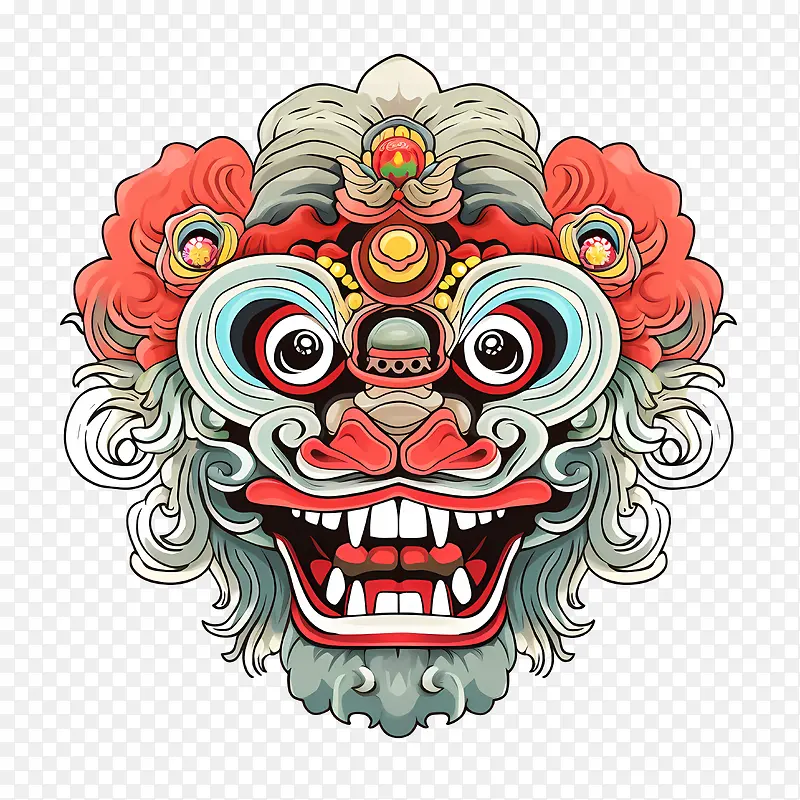 中国舞狮头-中国舞狮头狮头华丽雕刻装饰