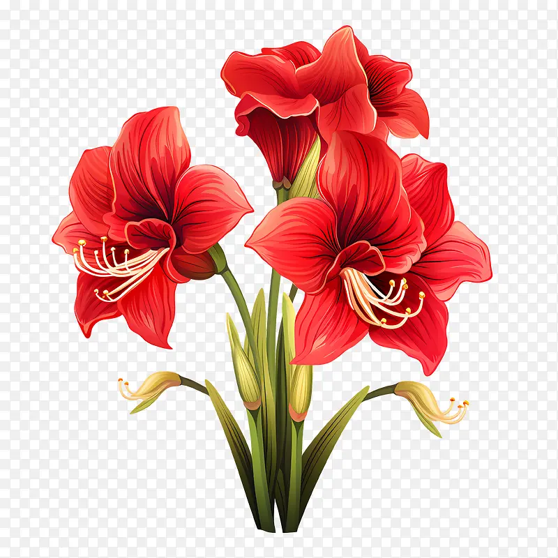 孤挺花-孤挺花花红色的花朵海葵绽放