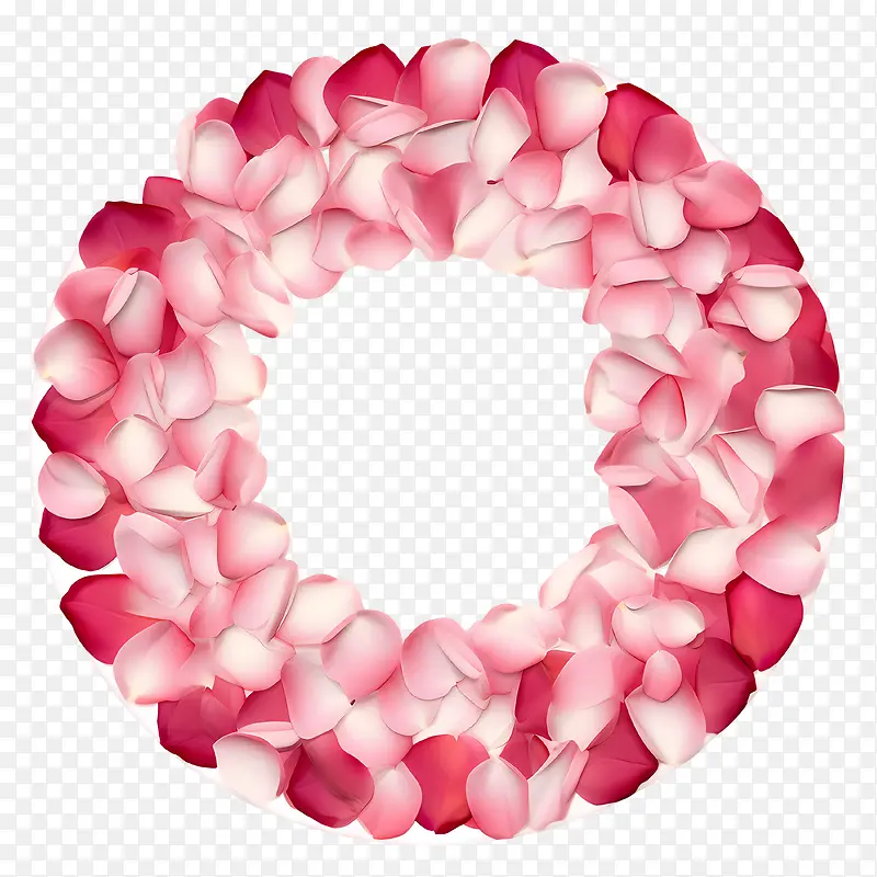 玫瑰花瓣圆框-玫瑰