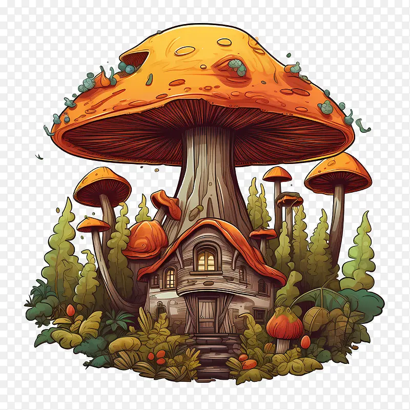 蘑菇屋-蘑菇屋蘑菇屋小屋森林