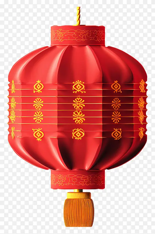 中国红灯笼-中国红灯笼与金色装饰的插图