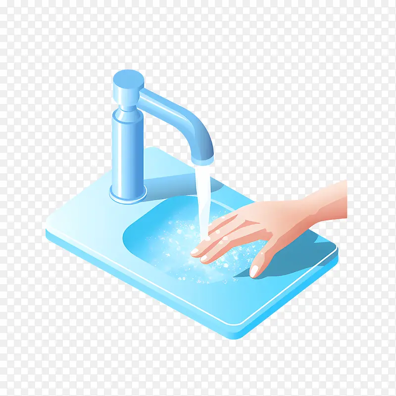 洗手日-洗手日手水蓝色水槽