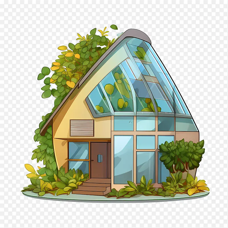 生态屋-生态屋温室屋玻璃屋顶植物