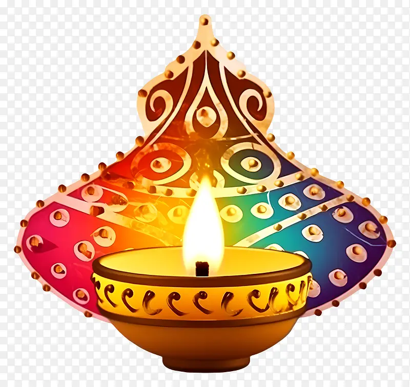 diya-象征知识和智慧的装饰印度灯