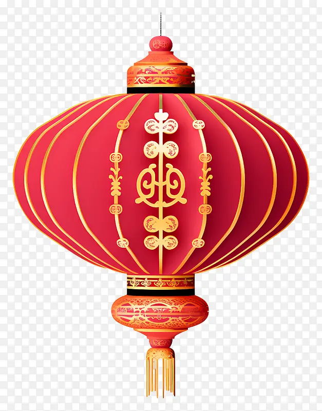 中国灯笼-红色和金色的中国灯笼漂浮在半空中