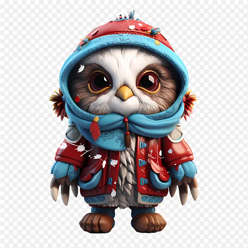 圣诞猫头鹰-圣诞猫头鹰猫头鹰冬天雪罩