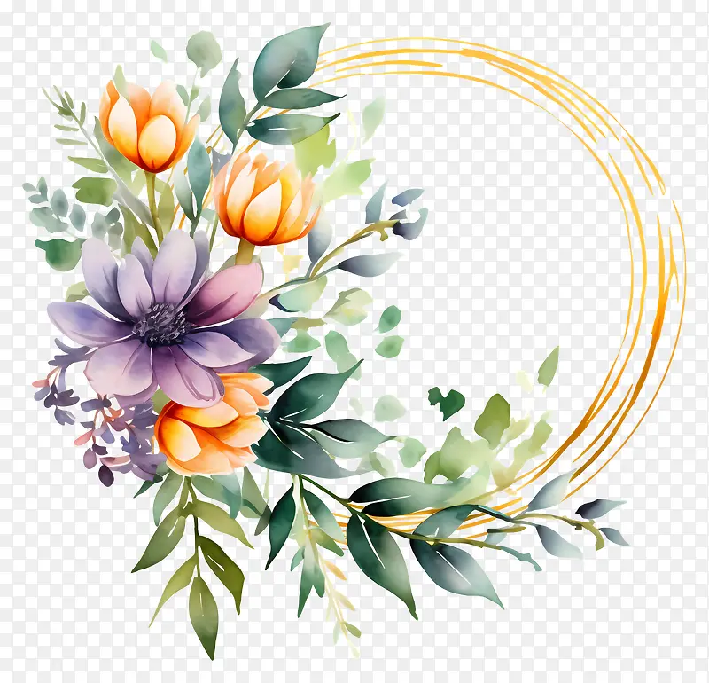 花环—黑色背景上的彩色花环,详细