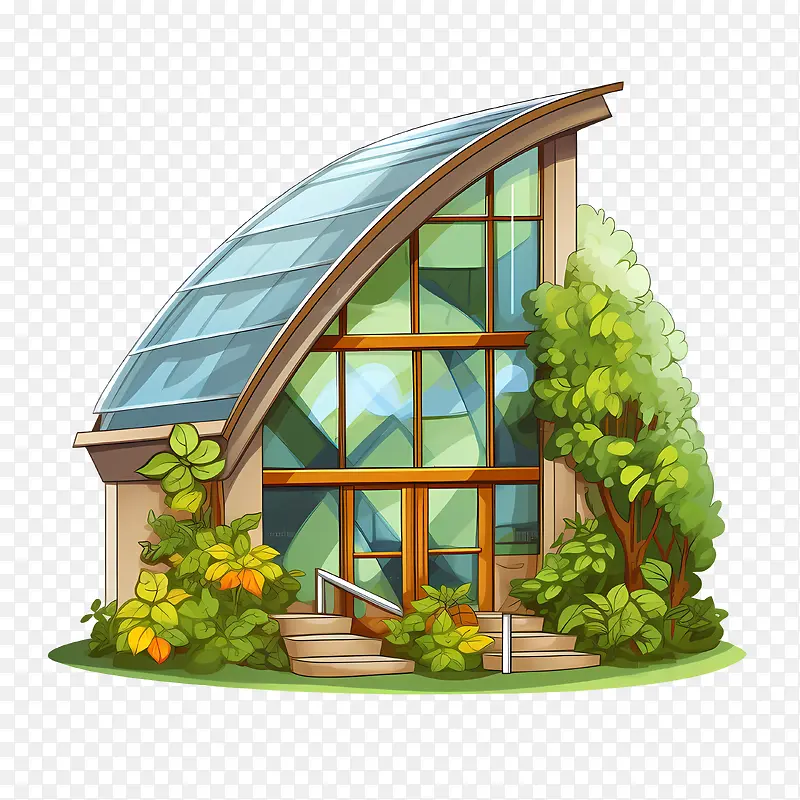 生态屋-生态屋温室生态友好可持续建筑现代设计
