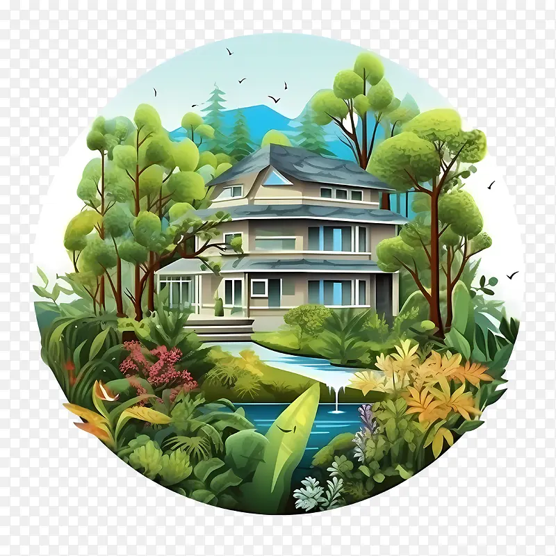 生态屋-生态屋森林树木自然