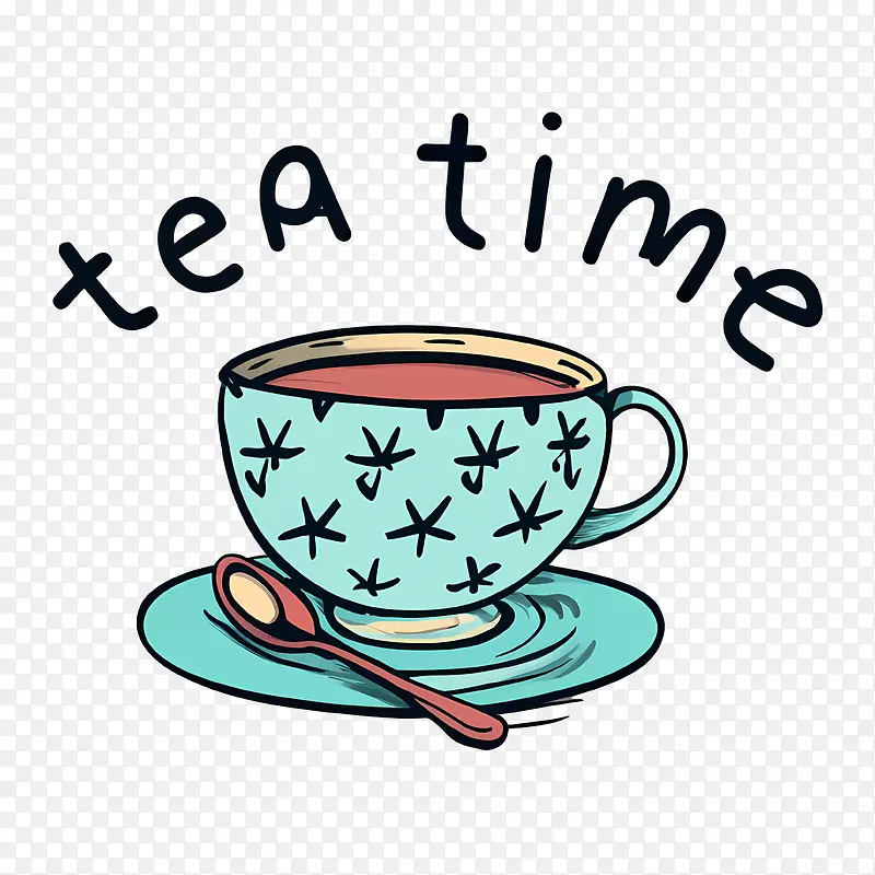 茶时间-茶时间茶茶杯勺子杯子