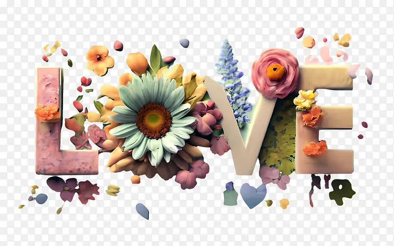 爱艺术字-爱艺术字爱鲜花插花艺术字