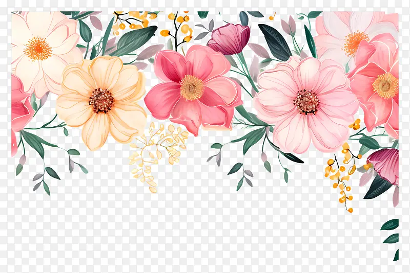 插花-黑色背景插花,清新美丽