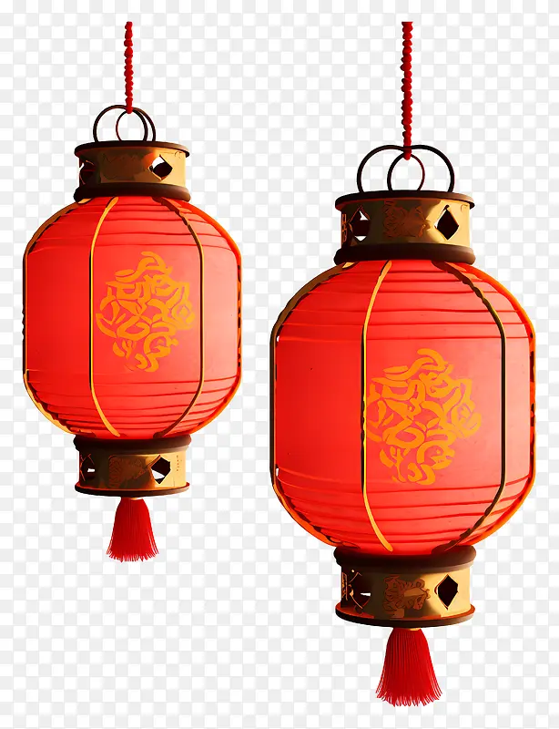 红纸灯笼-带有汉字的红灯笼,寓意吉祥