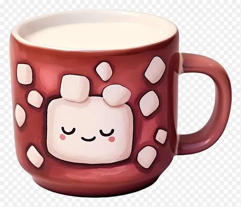 咖啡杯-微笑的脸咖啡杯由粘土制成