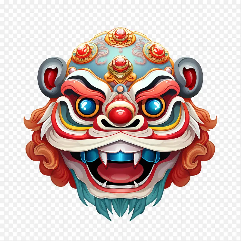中国舞狮头-中国舞狮头狮头面具中国文化化装舞会