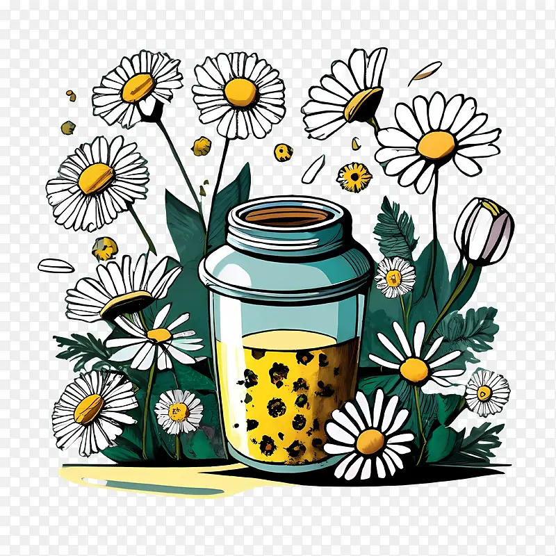 洋甘菊茶-洋甘菊茶蜂蜜蜜蜂花雏菊