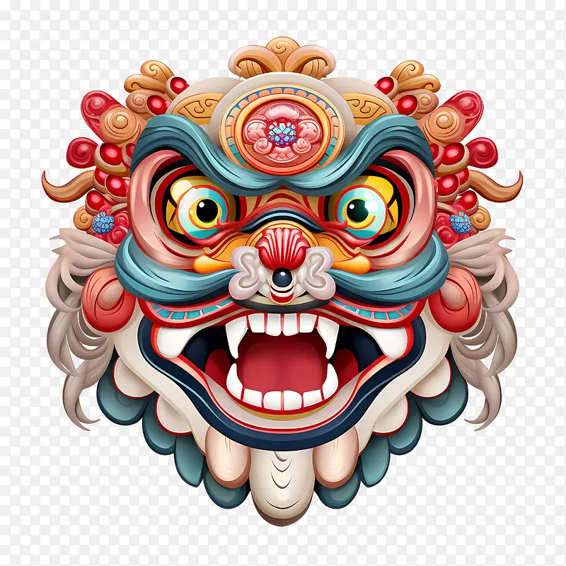 中国舞狮头-中国舞狮头狮子面具服装