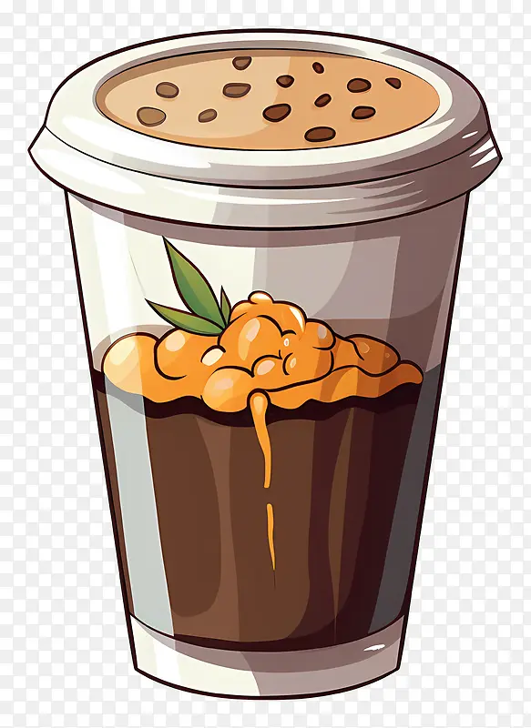 咖啡-咖啡加巧克力片和生奶油