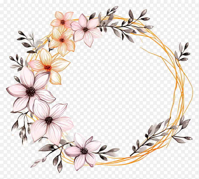 花环-黑色背景上的彩色花环