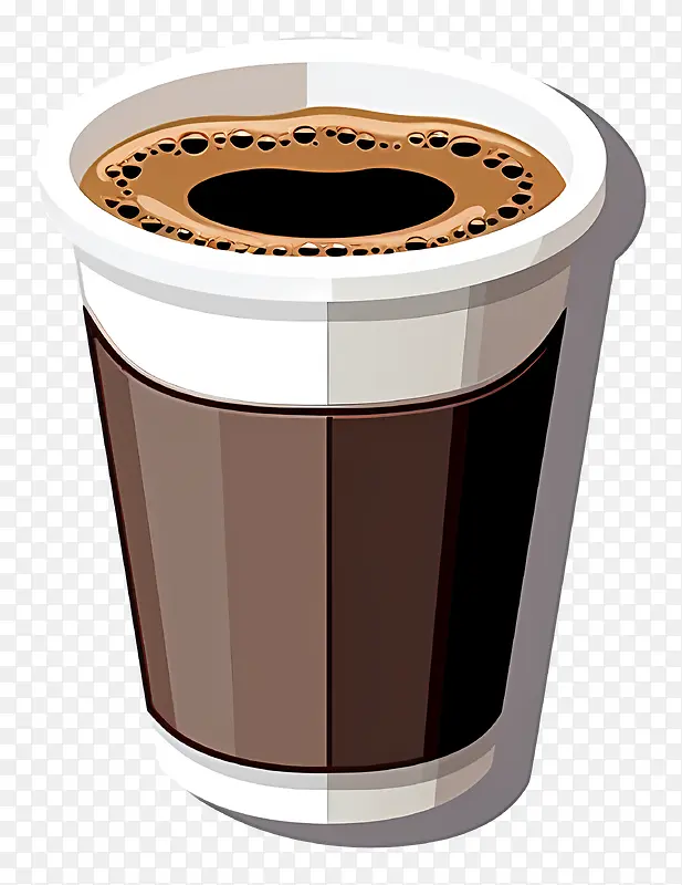 咖啡杯-充满咖啡的棕色杯子,表面光滑