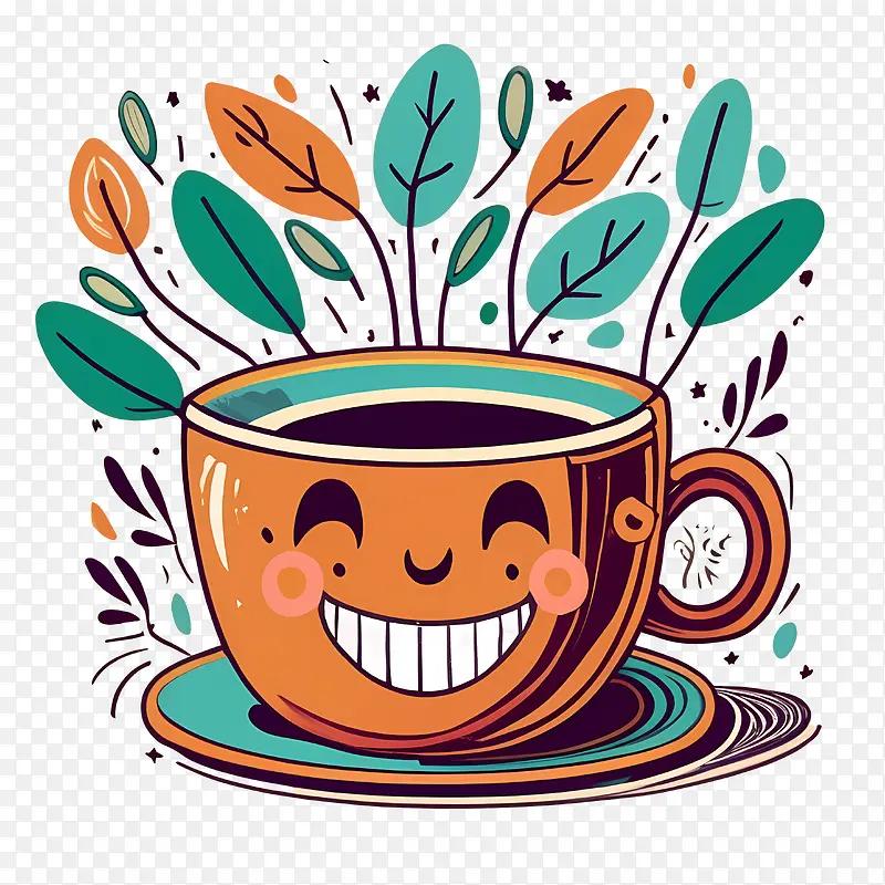 卡通咖啡杯-卡通咖啡杯快乐咖啡杯微笑咖啡杯可爱咖啡杯搞笑咖啡杯