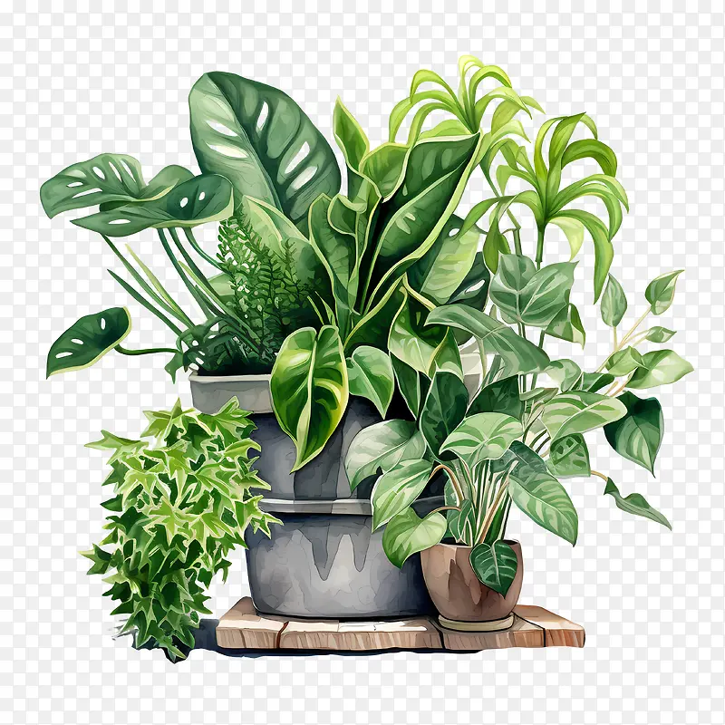 室内植物欣赏日-室内植物欣赏日绿叶盆栽植物玻璃容器
