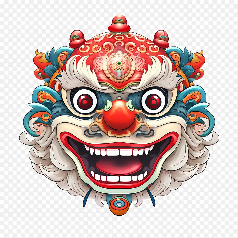 中国舞狮头-中国舞狮头面具中国狮子华丽