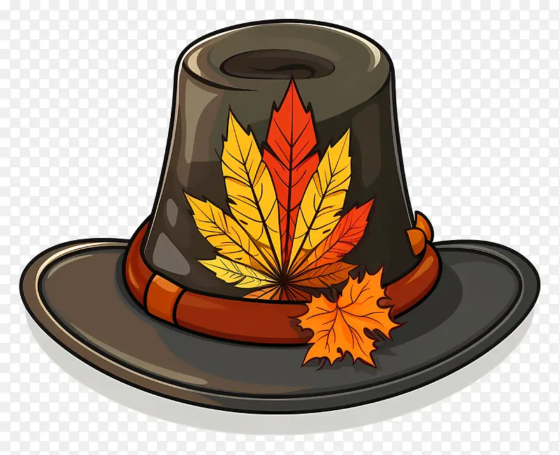 皮帽-黑色背景带金扣的皮帽