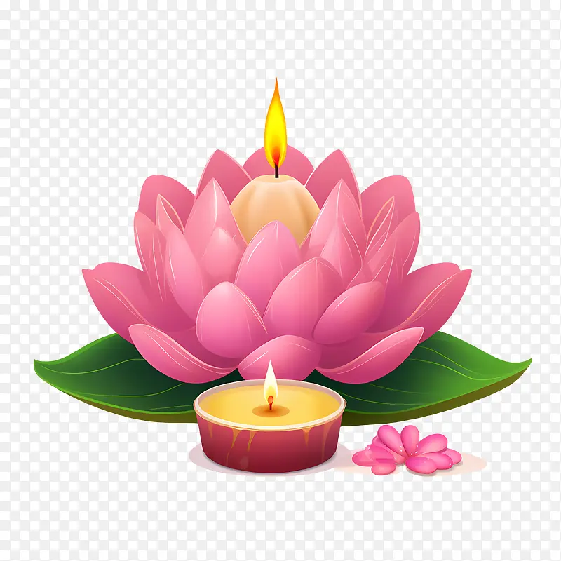 蜡烛莲花-粉红色的花