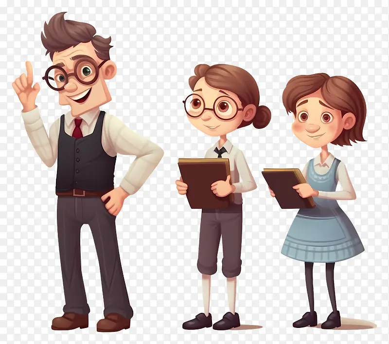 孩子们—三个穿着校服的孩子站在一起