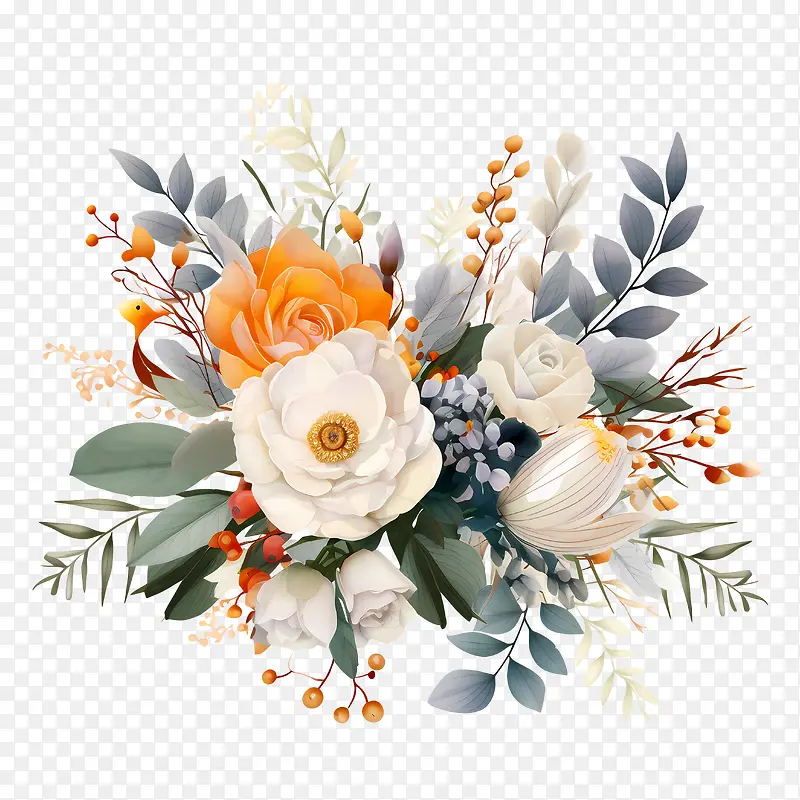 婚礼花艺请柬设计-插花