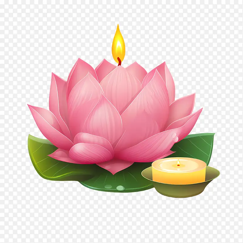 蜡烛莲花-粉红色的花
