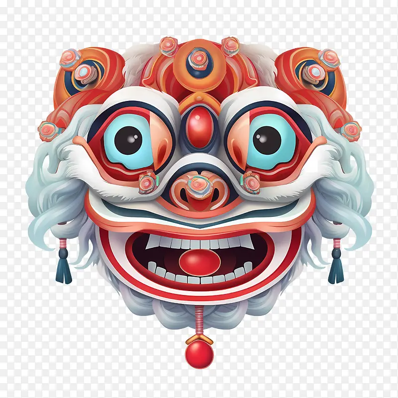 中国舞狮头-中国舞狮头狮头狮面具狮面狮子设计