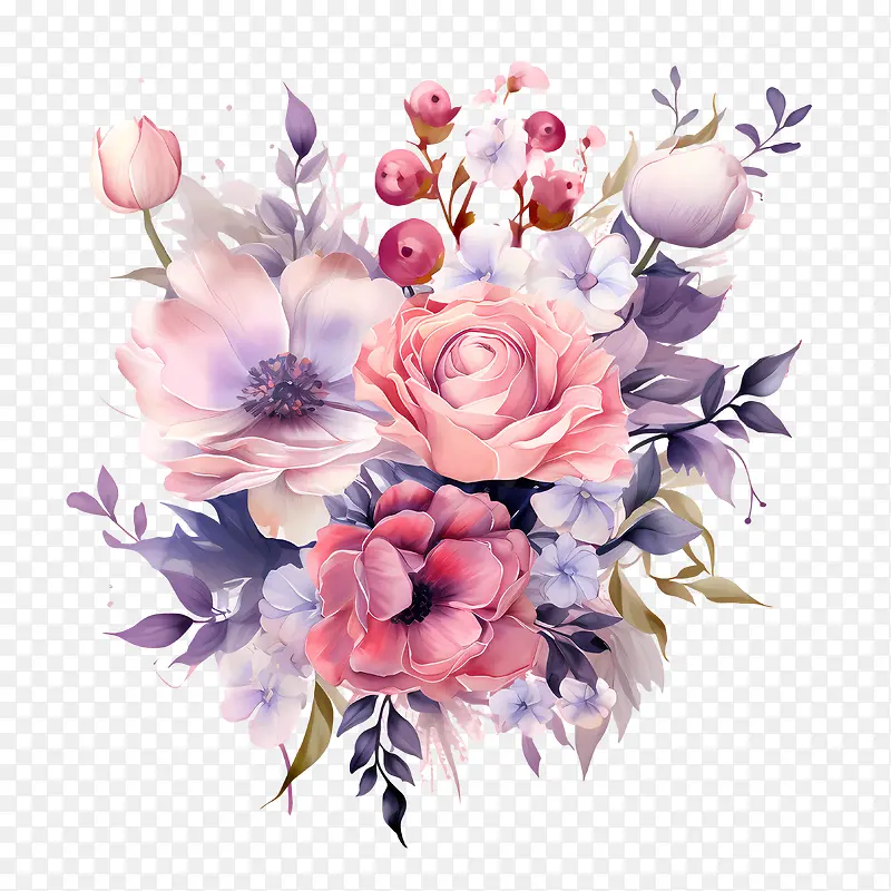 婚礼花卉请柬设计-橙色