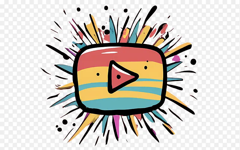 youtube-youtube播放充满活力的多彩飞溅
