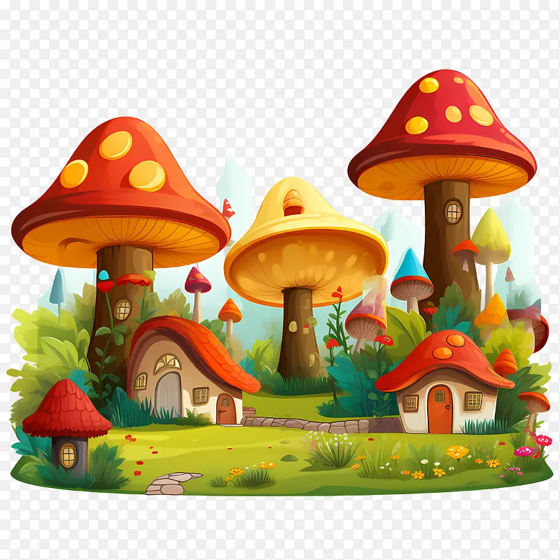 蘑菇屋-蘑菇屋蘑菇屋卡通蘑菇童话村奇幻建筑