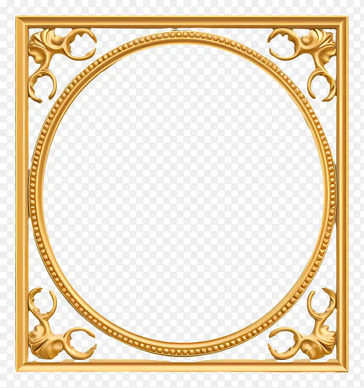 金色框架-金色花卉框架与空深色背景