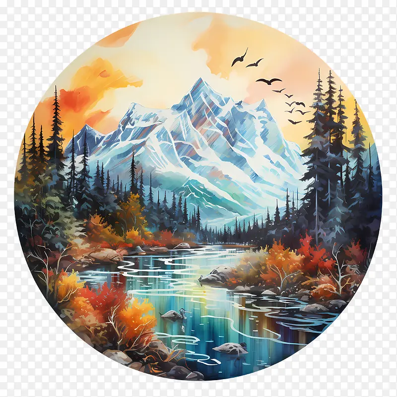 阿拉斯加日-阿拉斯加日山水景观秋季