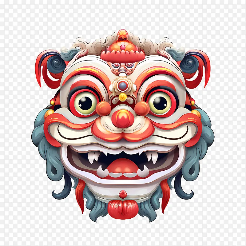 中国舞狮头-中国舞狮头狮子面具面具嘉年华面具化装舞会