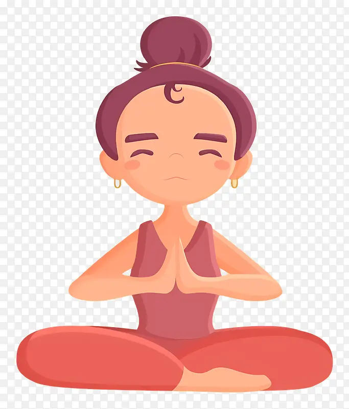 瑜伽姿势-闭着眼睛坐在瑜伽姿势的女人
