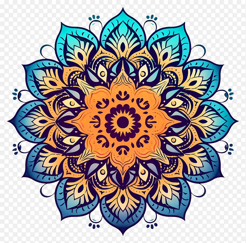 花卉设计-色彩缤纷的花卉设计,黑色上有复杂的图案
