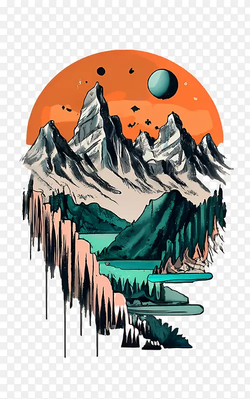 巴塔哥尼亚山脉-巴塔哥尼亚山脉山地景观水山