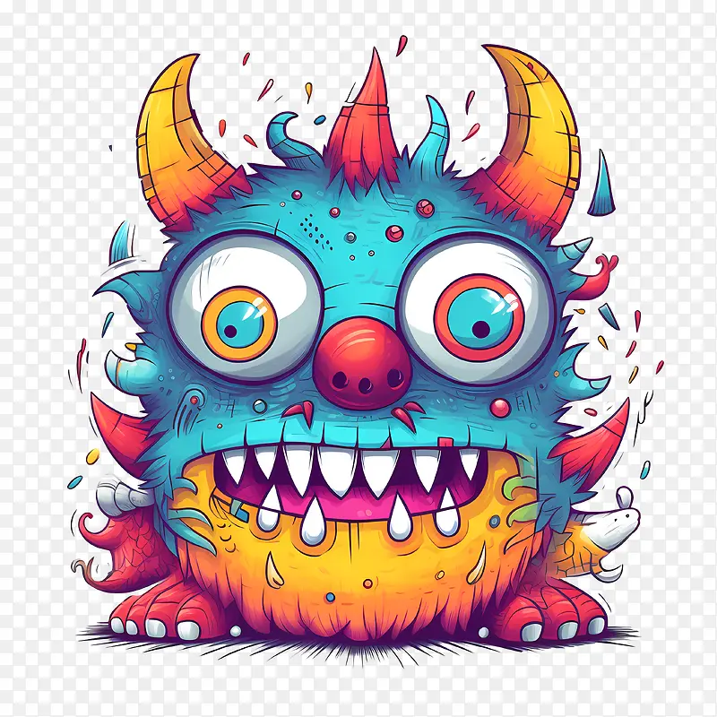 怪物-怪物可爱卡通多彩俏皮
