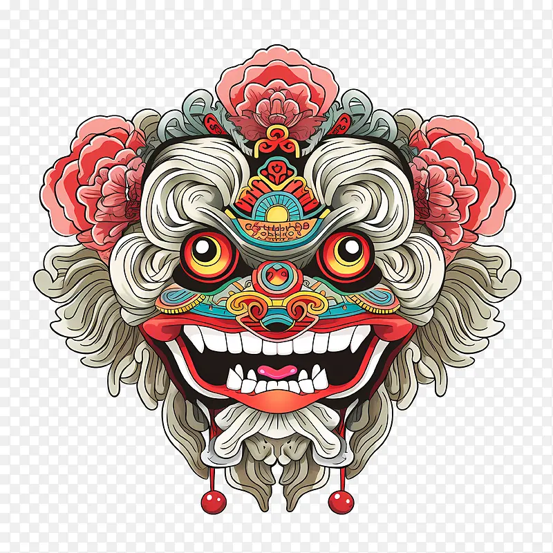 中国舞狮头-中国舞狮头狮头脸花