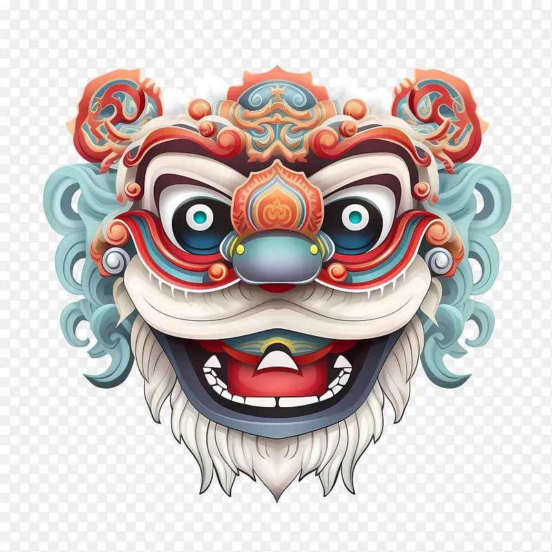 中国舞狮头-中国舞狮头狮子面具中国面具狂欢节面具太阳面具
