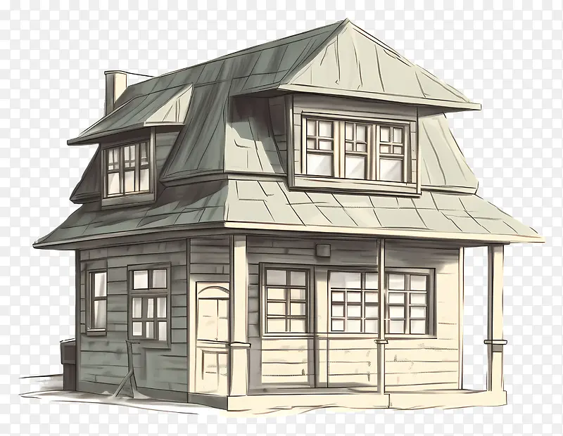 小木屋—有裂缝的小旧木屋的插图
