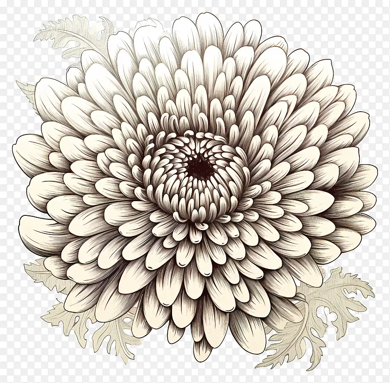 花卉图-大水墨花,有许多花瓣和雄蕊