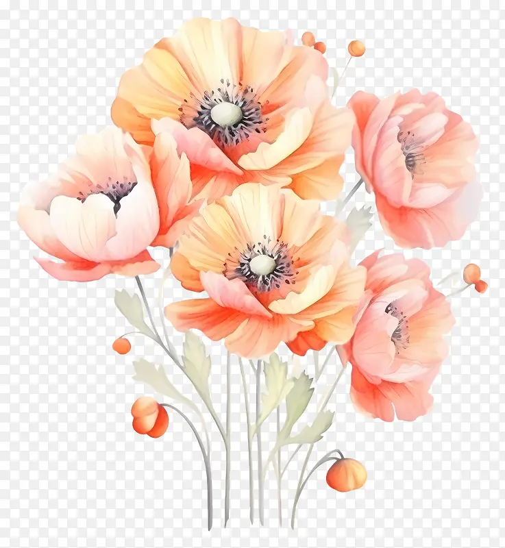 桃色的花朵-黑色背景上带有尖花瓣的桃花