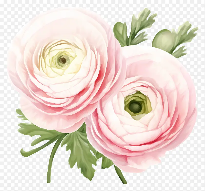 粉红色的花朵—黑色背景中的两朵粉红色的花朵,对称,即将绽放