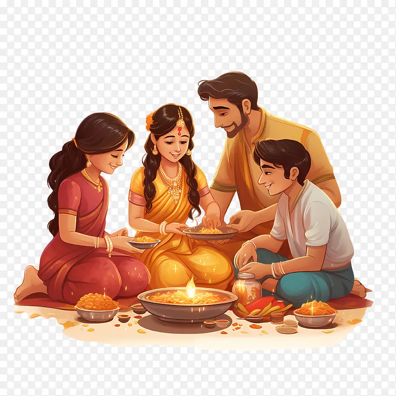 bhaidooj-bhaidooj家庭印度文化庆祝食品